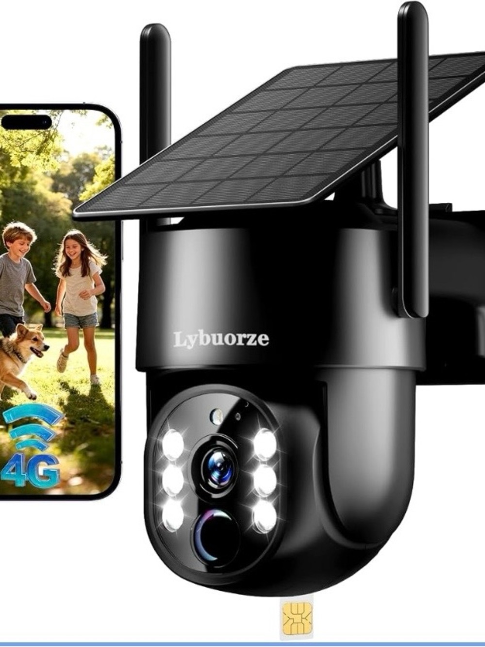 NEW - 4G LTE Cellular Solar Security Camera Outdoor, No WiFi Needed, 4MP HD